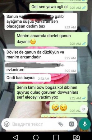 Keçmiş arvadı Anarın ona yazdığı söyüş dolu mesajları yaydı- 