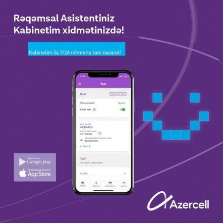 “Azercell”in “Kabinetim” tətbiqi ilə nömrənizə nəzarət etmək artıq daha asandır