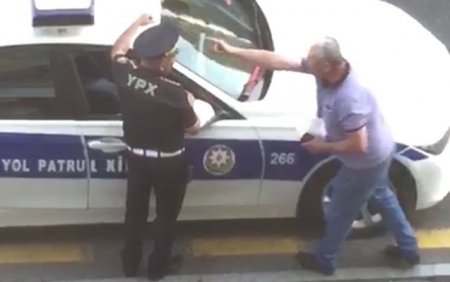 Yol polisi ilə sürücü arasında yaranan mübahisənin təfərrüatları araşdırılır