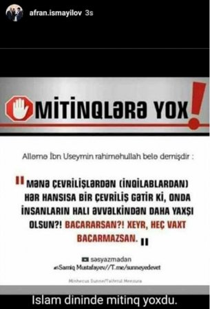 “Dində mitinq yoxdur” - 