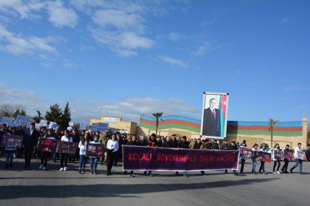 Xocalı soyqırımının ildönümü ilə bağlı keçirilən yürüşə minlərlə tərtərli qatıldı 