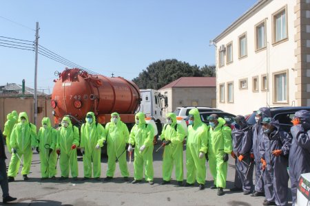 Nizami rayonunda dezinfeksiya işləri davam etdirilir