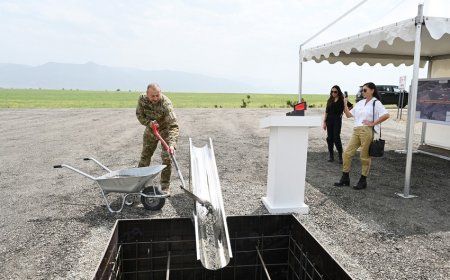 Prezident Zəngilanda Beynəlxalq Hava Limanının təməlini qoyub