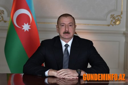 İlham Əliyev Ağdam şəhər 1 saylı məktəbin yeni binasının təməlini qoyub