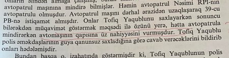 Prokurorluq: "Tofiq Yaqublu özünü yumruqlayaraq bu hala salıb" - 