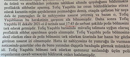 Prokurorluq: "Tofiq Yaqublu özünü yumruqlayaraq bu hala salıb" - 