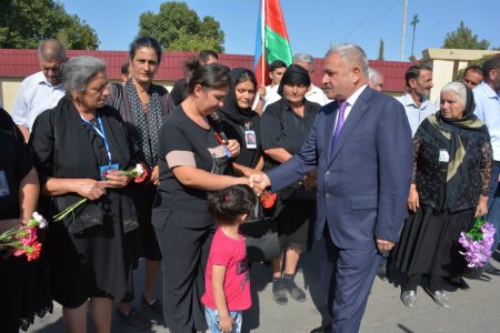 Tərtərdə şəhid Aslanlı Orxan Şahmar oğlunun xatirəsinə inşa edilən bulağın açılış olub