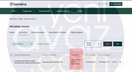   Mövcud olmayan şirkət 560 minlik tenderi necə udur? – 