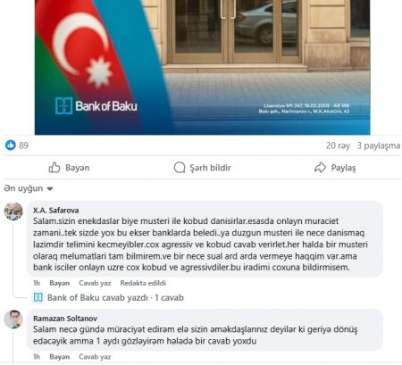 Bank rəhbəri rəqəmsallaşma anonsu verir, müştərilər isə xidmətdən narazıdır  