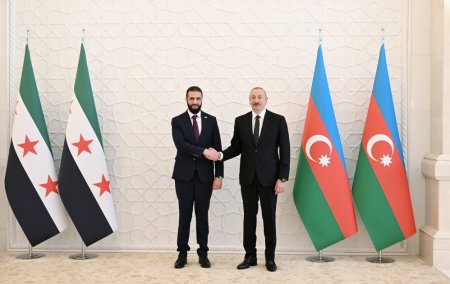 Prezident Əl Şaraa ilə görPrezident Əl Şaraa ilə görüşdü -  