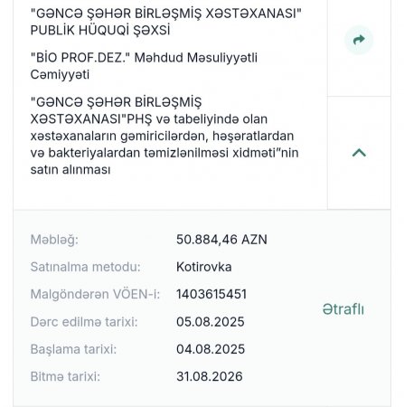 Gəncə Birləşmiş Xəstəxanasının 3,5 milyonluq TENDERİ... - 