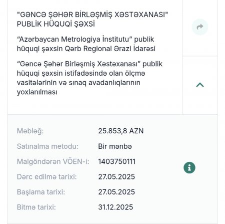 Gəncə Birləşmiş Xəstəxanasının 3,5 milyonluq TENDERİ... - 