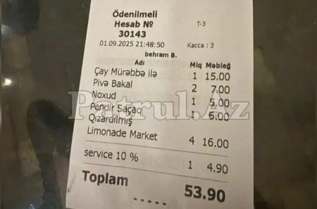 Bilgəhdə “Happy Days” restoranında müştəriləri belə aldadırlar-