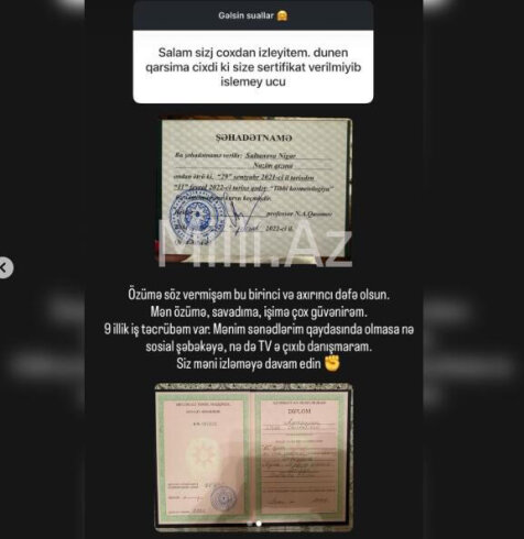 Nazim Qasımov həkim olmayan Nigar Sultanovaya necə şəhadətnamə verib? - Nazim Qasımov həkim olmayan Nigar Sultanovaya necə şəhadətnamə verib? -