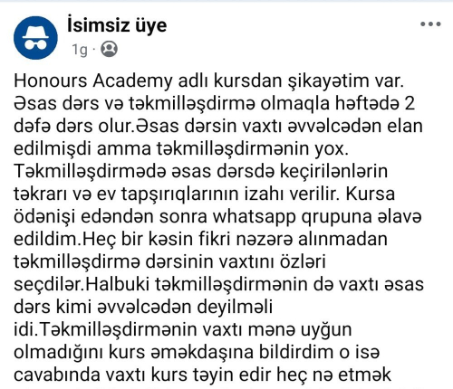 “Honours Academy”da tələbələr necə aldadılır? “Honours Academy”da tələbələr necə aldadılır?