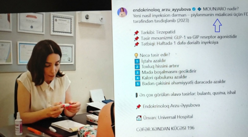 Universal Hospitalın həkimi Arzu Eyyubova dövlət qeydiyyatı olmayan “Mounjaro” preparatını pasiyentlərində necə istifadə edir? - 