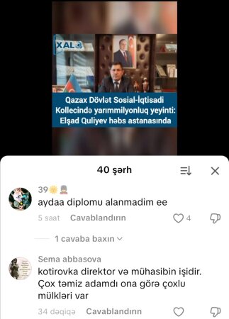 Qazax Dövlət Sosial-İqtisadi Kollecində yarım milyonluq yeyinti iddiası - Qazax Dövlət Sosial-İqtisadi Kollecində yarım milyonluq yeyinti iddiası -