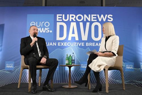 Prezident Davosda “Euronews”a müsahibə verib –