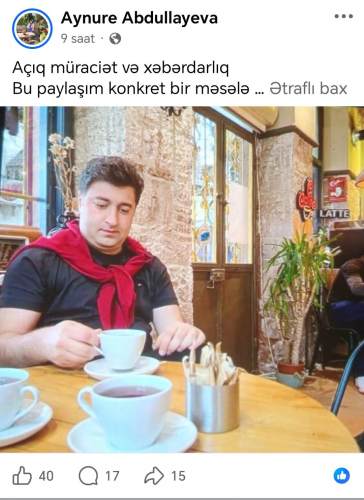 YAP rayon təşkilatı sədrinin oğlu ilə bağlı 65 min manatlıq iddia 