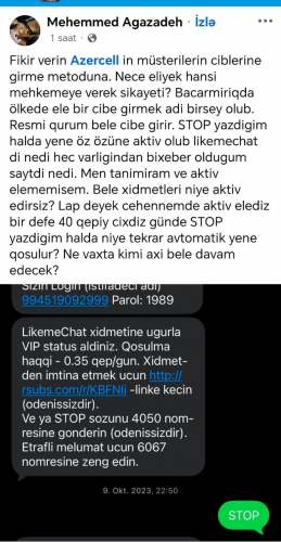 “Azercell” abonentlərdən belə pul tutur – 