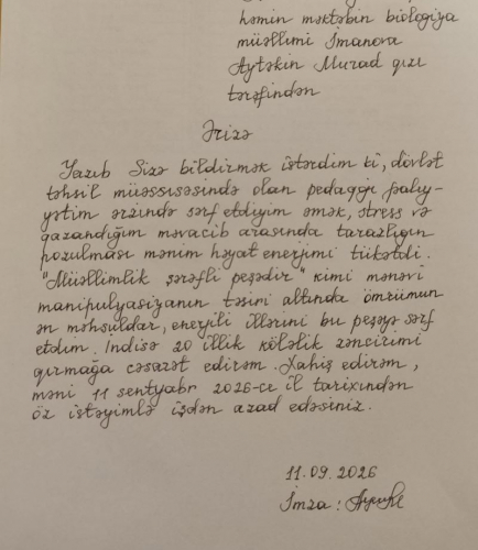“Köləlik zəncirimi qırmağa cəsarət edirəm” – 